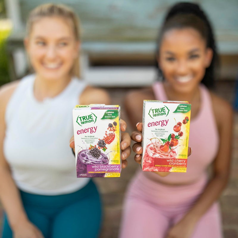 True Citrus True Lemon (Energy Drinks) Wild Cherry Cranberry & Wild Blackberry Pomegranate 2 boxes EACH flavor (4 boxes total), 24ct instant powdered drink mix packets total, by True Citrus, 2.7 Gram (Pack of 24) - Image 5